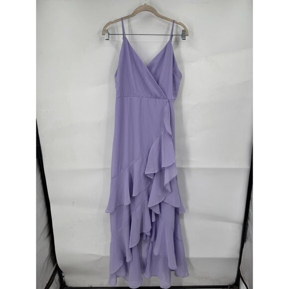 Lulus Right This Sway Maxi Ruffle Dress Women Large Lavender Preppy Formal Fairy - Picture 1 of 11